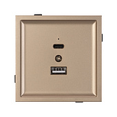 Механизм USB розетки SCT-TENDO-MUAC-PL-GD (5V, 3A, QC3) (Arlight, -)