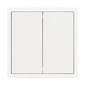 Механизм выключателя двухклавишный перекрёстный SWT-NOBE-MKX2-SFPL-WH (230V, 10A) (Arlight, Белый кварц)