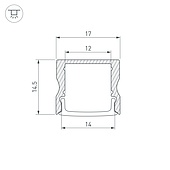 Профиль LINE-1715-2000 ANOD BLACK (Arlight, Алюминий)