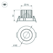 Светильник MS-FORECAST-BUILT-TURN-R82-8W Warm3000 (BK-BK, 32 deg, 230V) (Arlight, IP20 Металл, 5 лет)