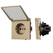 Механизм розетки влагозащищённый SCT-TENDO-MCP-SFPL-GD (230V, 16A) (Arlight, -)