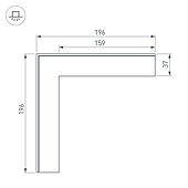 Угол SL-LINIA32-FANTOM внешний (Arlight, Металл)