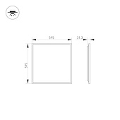 Светильник DL-TITAN-S600x600-40W Warm3000 (WH, 120 deg, CRI90, 230V) (Arlight, IP54 Металл, 5 лет)
