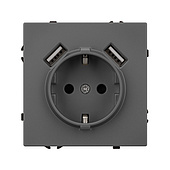 Механизм розетки с USB зарядкой SCT-NOBE-MUAA-SFPL-GR (230V, 16A) (Arlight, -)