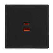 054317(1) ARL NOBE USB Розетка тип A+C софт-тач черный оникс SCT-MUAC-SFPL-FC-BK (65W, QC3) (Arlight, -)