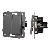 Механизм выключателя двухклавишный непроходной SWT-MK02-PL-GR-V (250V, 10A) (Arlight, -)