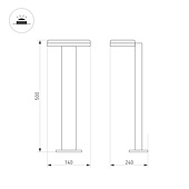 Светильник LGD-TENT-BOLL-H500-9W Warm3000 (GR, 110 deg, 230V) (Arlight, IP65 Металл, 3 года)
