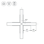 Крестовина PLS-LOCK-H25-Х90 (с экраном MAT-L) (Arlight, Металл)