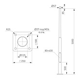 Опора фланцевая OXOR-OK-D80/57-L5000 (BK) (Arlight, Сталь) (Arlight, Сталь)