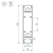Профиль SL-LINE-25100-DUAL-2500 GOLD CHAMPAGNE  (Arlight, Алюминий)