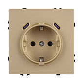 061815(1) ARL NOBE Розетка зк со шторками с USB тип C+С софт-тач золотой песок SCT-MUCC-SFPL-GD (250V, 16A) (Arlight, -)