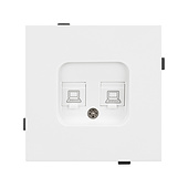 Механизм компьютерной розетки двойной SCT-TENDO-MPC2-PL-WH (RJ-45, CAT6) (Arlight, -)