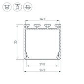 Профиль PLS-LOCK-H25-2000 ANOD Black (Arlight, Алюминий)