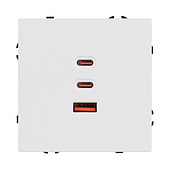 061839(1) ARL NOBE USB Розетка тип А+С+С софт-тач белый кварц SCT-MUACC-SFPL-FC-WH (65W, QC3) (Arlight, -)