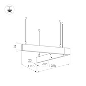 Светильник ALT-LINEAIR-ANGLE-60-FLAT-UPDOWN-DIM-1290x1115-85W Warm3000 (BK, 100 deg, 230V) (Arlight, IP20 Металл, 3 года)