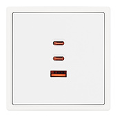 061839(1) ARL NOBE USB Розетка тип А+С+С софт-тач белый кварц SCT-MUACC-SFPL-FC-WH (65W, QC3) (Arlight, -)