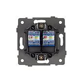 Механизм компьютерной розетки двойной SCT-MPC2-PL-WH-V (RJ-45, CAT6) (Arlight, -)