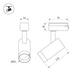 Светильник LGD-SPOT-2TR-R45-7W Warm3000 (BR, 24 deg, 230V) (Arlight, IP20 Металл, 3 года)