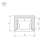 Профиль SL-MINI-8-H6-2000 ANOD BLACK (Arlight, Алюминий)