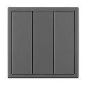 Механизм выключателя трехклавишный непроходной SWT-NOBE-MK03-SFPL-GR (230V, 10A) (Arlight, Серый базальт)