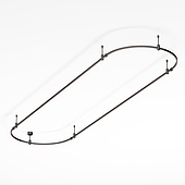 048507 Основание ART-APRIORI-OVAL-ROD-200-3000x1000 (BK) (Arlight, IP20 Металл, 3 года)