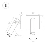 Светильник SP-READER-NB-S60x60-3W Warm3000 (GD, 20 deg, 230V) (Arlight, IP20 Металл, 3 года)