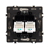 054308 Механизм сдвоенной телефонной розетки SCT-NOBE-MTL2-SFPL-WH (RJ-11, 4C) (Arlight, Белый кварц)