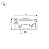 Силиконовый профиль WPH-FLEX-5025-TOP-S23-5m WHITE (Arlight, Силикон)