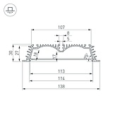 Профиль с экраном ALU-POWER-RW116F-2000 ANOD+FROST (Arlight, Алюминий)