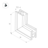 Коннектор угловой MAG-MICROCOSM-CON-L90-INT (BK, внутренний) (Arlight, IP20 Металл, 3 года)