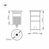 Светильник LTD-GROUND-R65-6W Warm2700 (SL, 24 deg, 230V) (Arlight, IP67 Металл, 3 года)