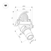 Светильник LGD-ARTIFACT-BUILT-FLAP-CROPLENS-R90-12W Day4000 (Черный, 55 deg, 230V) (Arlight, IP20 Металл, 5 лет)