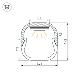 Профиль LINE-D-1515-2000 SQUARE ANOD (Arlight, Алюминий)