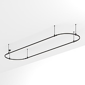 048512 Основание ART-APRIORI-OVAL-ROD-400-4000x1000 (BK) (Arlight, IP20 Металл, 3 года)
