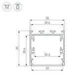 054171 Профиль LINE-М-3535-2000 WHITE (Arlight, Алюминий)