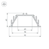 Профиль с экраном ALU-POWER-RW80F-2000ANOD+CLEAR-P (Arlight, Алюминий)