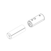 Заглушка ROUND-D36-360 BLACK с отверстием (Arlight, Металл)