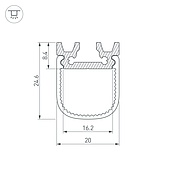 Профиль с экраном ALU-SQR-2000 ANOD+FROST (Arlight, Алюминий)