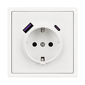 054284 Механизм розетки с USB зарядкой SCT-NOBE-MUAC-SFPL-WH (230V, 16A) (Arlight, Белый кварц)