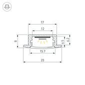 Профиль LINE-2308-F-2000 ANOD OLIVE GREY (Arlight, Алюминий)