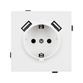Механизм розетки с USB зарядкой SCT-TENDO-MUAA-PL-WH (230V, 16A) (Arlight, -)