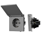 Механизм розетки влагозащищённый SCT-TENDO-MCP-PL-GR (230V, 16A) (Arlight, Графитовый)