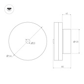 061700 Светильник SP-MENTA-WALL-R165-12W Warm2700 (BK, 130 deg, 230V) (Arlight, IP20, Мрамор, 5 лет)