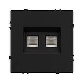 054309 Механизм сдвоенной телефонной розетки SCT-NOBE-MTL2-SFPL-BK (RJ-11, 4C) (Arlight, Черный оникс)