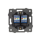 Механизм компьютерной розетки двойной SCT-MPC2-PL-BK-V (RJ-45, CAT6) (Arlight, -)