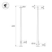 057709 Опора фланцевая OXOR-OK-D60-L4000 (BK) (Arlight, Сталь)