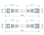 Коннектор питания ARL-LINE-3pin-1000-CON-MF (230V) (Arlight, IP67 Пластик, 3 года)