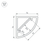 Профиль WPH-KANT-H16-2000 OPAL (Arlight, Пластик)