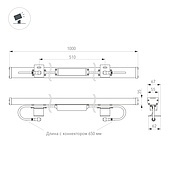 Линейный прожектор AR-LINE-1000-36W Warm3000 (GR, 30 deg, 230V) (Arlight, IP65 Металл, 3 года)