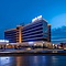 Многоцветная фасадная подсветка отеля Park Inn в Нижнем Тагиле